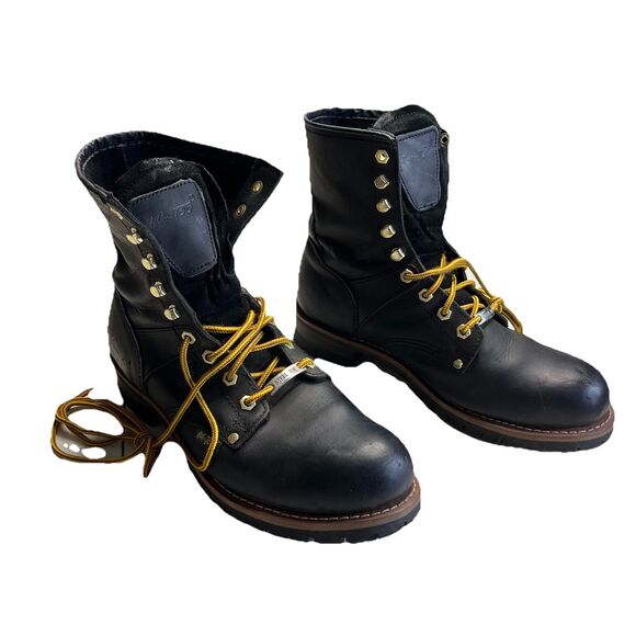 AdTech Men Black Leather Work Boots Stock No 1428 Steel Toe Size 13M Industrial main image 4
